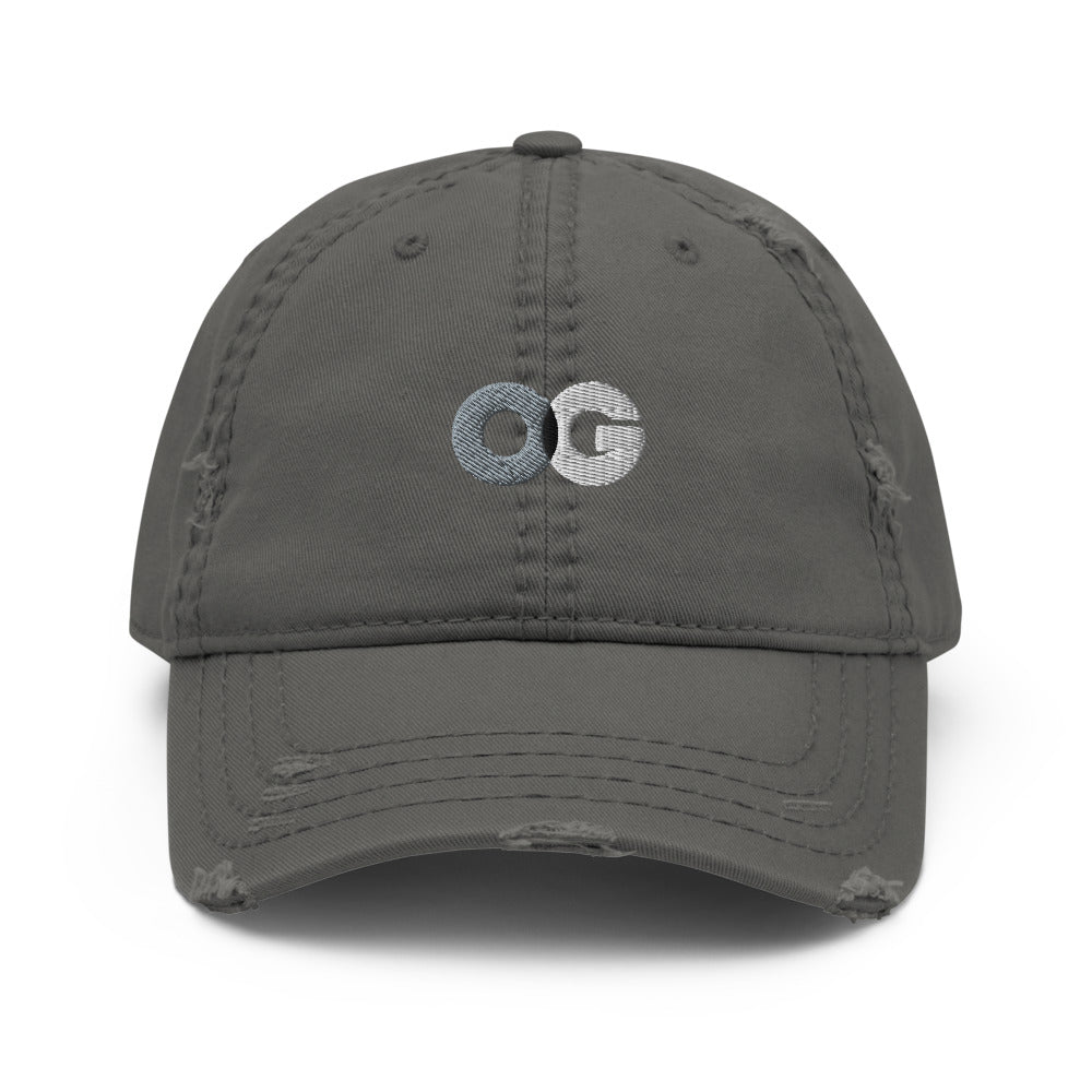 &quot;OG&quot; Distressed Dad Hat - iRep Clothings- Quality and Premium apparels that showcases actionable insights into the African-American history. Wordcloud insights into Iconic Black social justice speeches