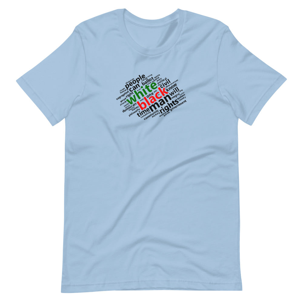 &quot;The Ballot or The Bullet&quot; Women&#39;s T-Shirt - iRep Clothings- Quality and Premium apparels that showcases actionable insights into the African-American history. Wordcloud insights into Iconic Black social justice speeches