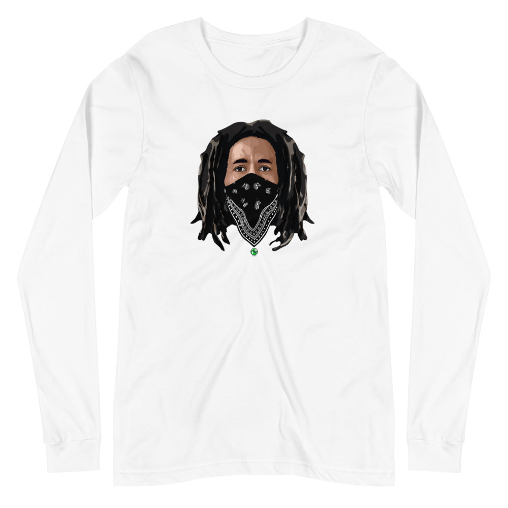 "Bob Marley" Women's Long Sleeve Tee - iRep Clothings- Quality and Premium apparels that showcases actionable insights into the African-American history. Wordcloud insights into Iconic Black social justice speeches