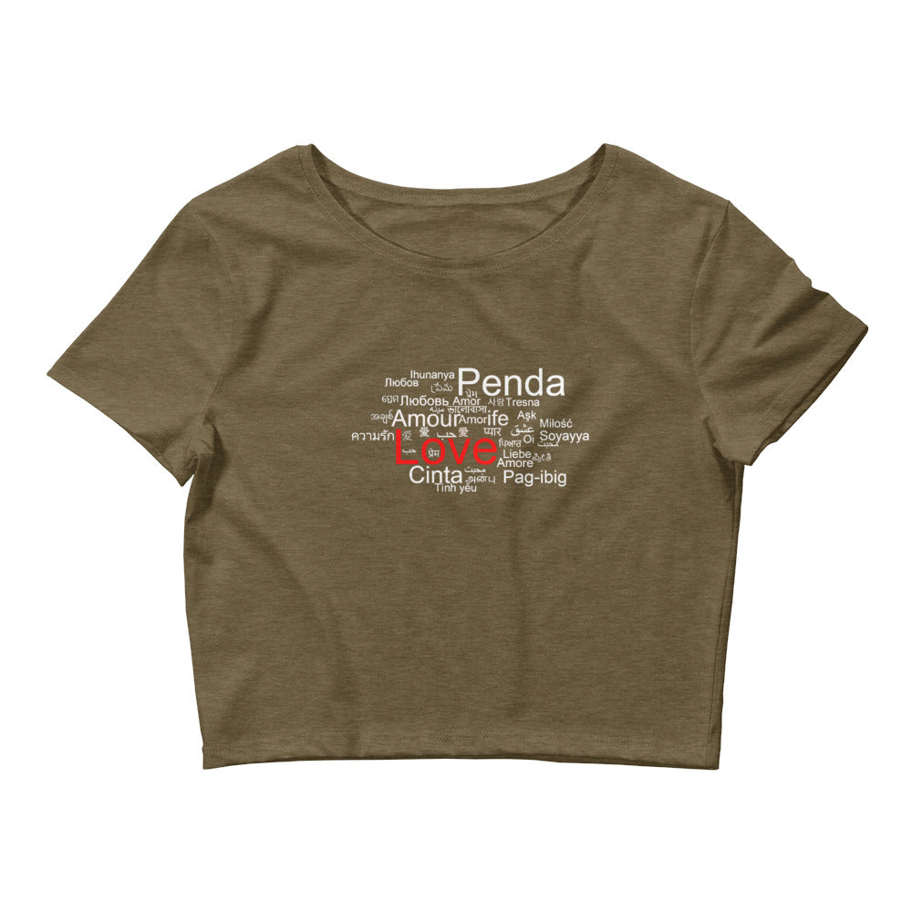 wordle art cropped t shirt