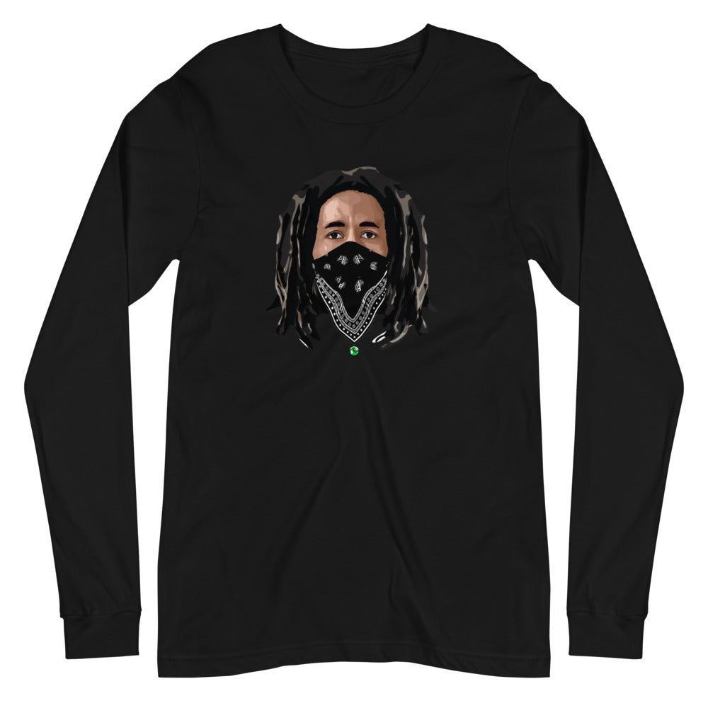 &quot;Bob Marley&quot; Women&#39;s Long Sleeve Tee - iRep Clothings- Quality and Premium apparels that showcases actionable insights into the African-American history. Wordcloud insights into Iconic Black social justice speeches