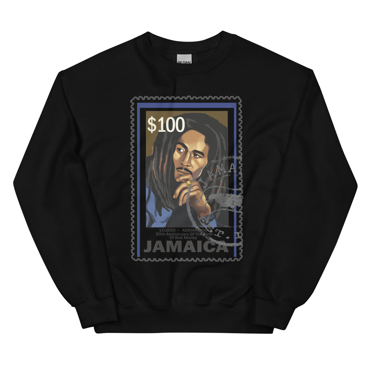 Bob Marley &quot;50th Anniversary Jamaica Postal&quot; -Unisex Sweatshirt