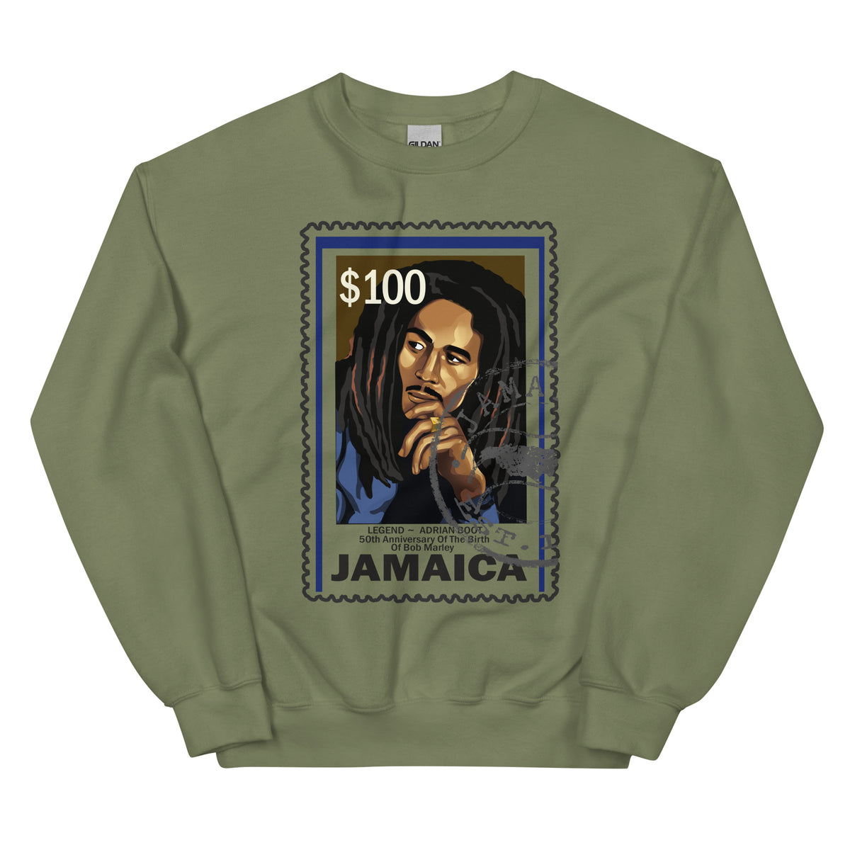 Bob Marley &quot;50th Anniversary Jamaica Postal&quot; -Unisex Sweatshirt