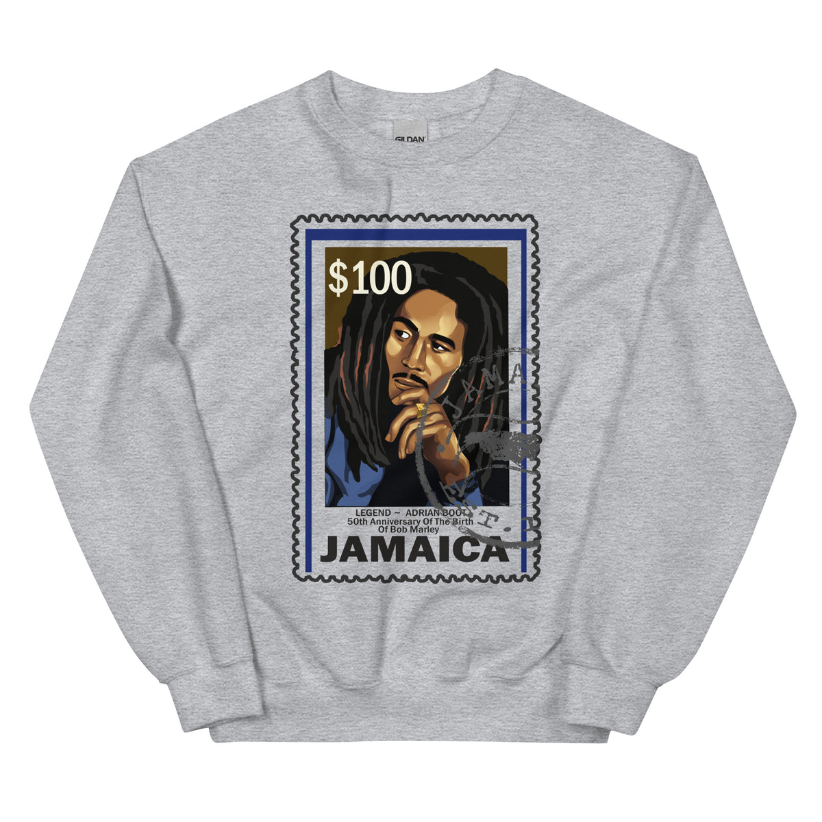 Bob Marley &quot;50th Anniversary Jamaica Postal&quot; -Unisex Sweatshirt