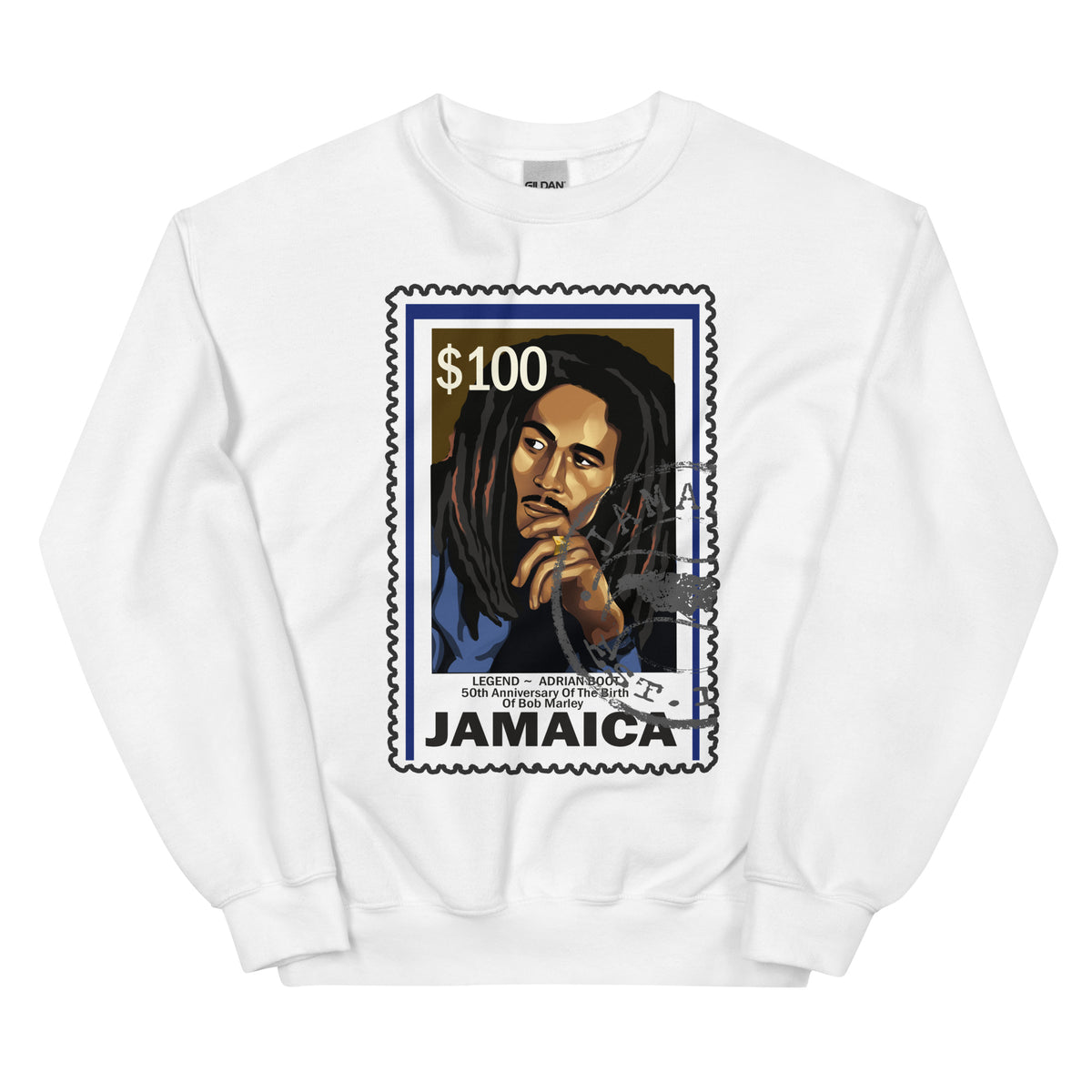 Bob Marley &quot;50th Anniversary Jamaica Postal&quot; -Unisex Sweatshirt