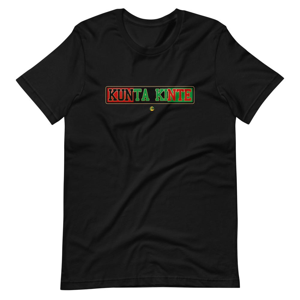 "Kunta Kinte" Short-Sleeve Unisex T-Shirt - iRep Clothings- Quality and Premium apparels that showcases actionable insights into the African-American history. Wordcloud insights into Iconic Black social justice speeches